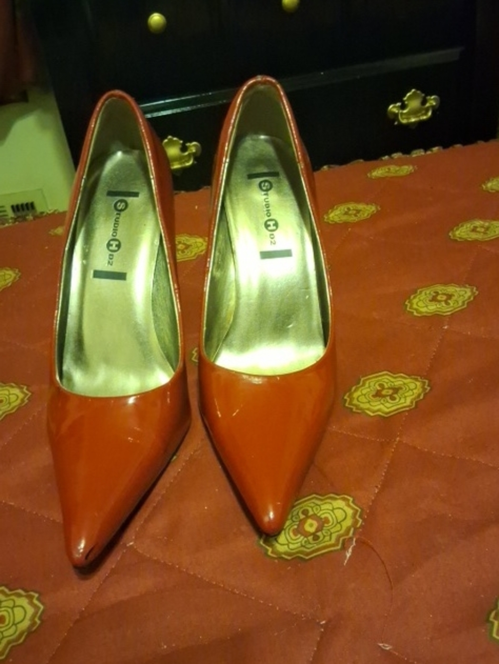 Sleek Red Patent Pointed-Toe Heels — Women's Dress Pumps